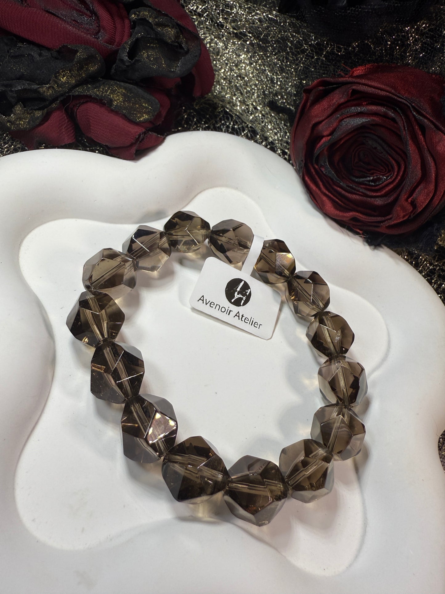 Diamond-cut Smoky Quartz