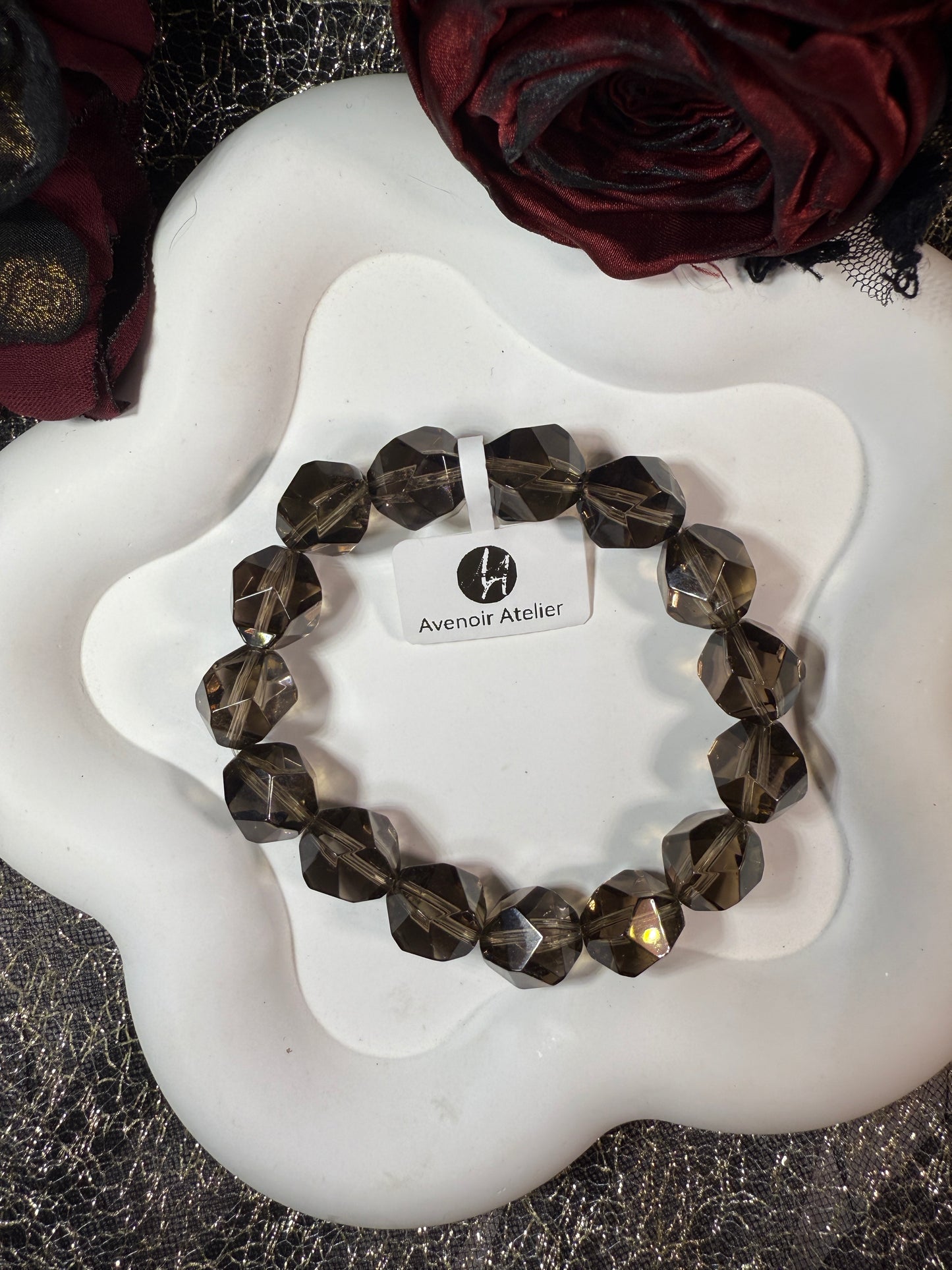 Diamond-cut Smoky Quartz